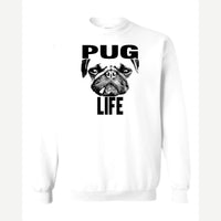 Pug Life — Crewneck Sweatshirt / White