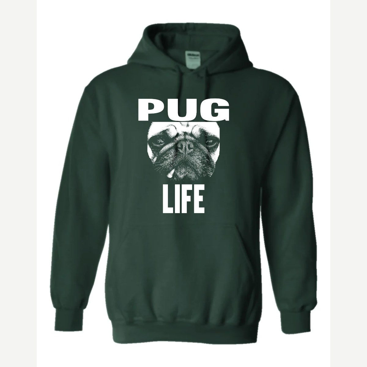 Pug Life — Hoodie / Forest Green