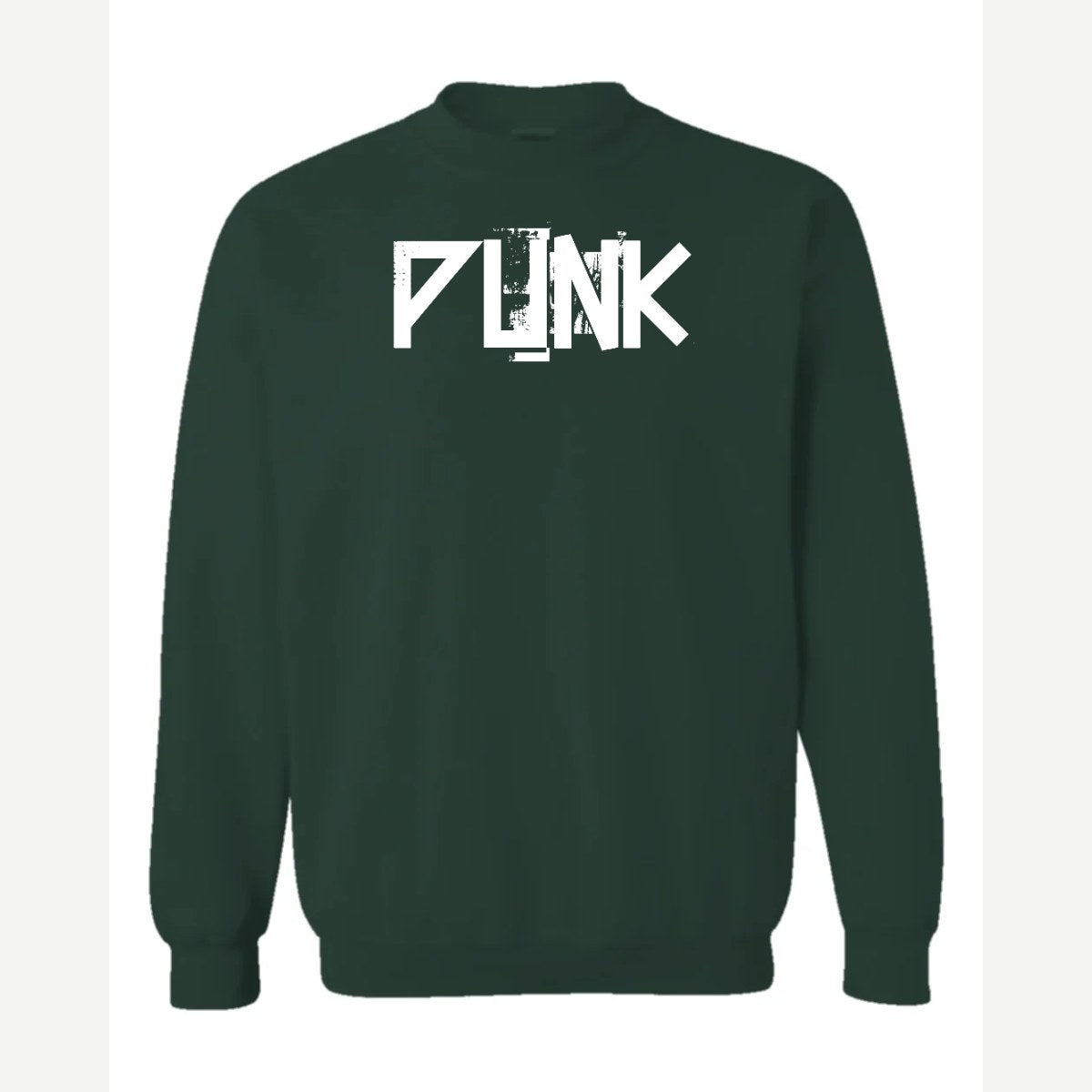 Punk — Crewneck Sweatshirt / Forest Green