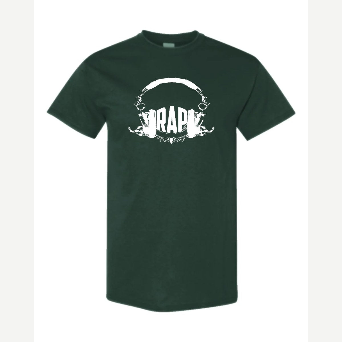 RAP (Headphones) — Classic Tee / Forest Green