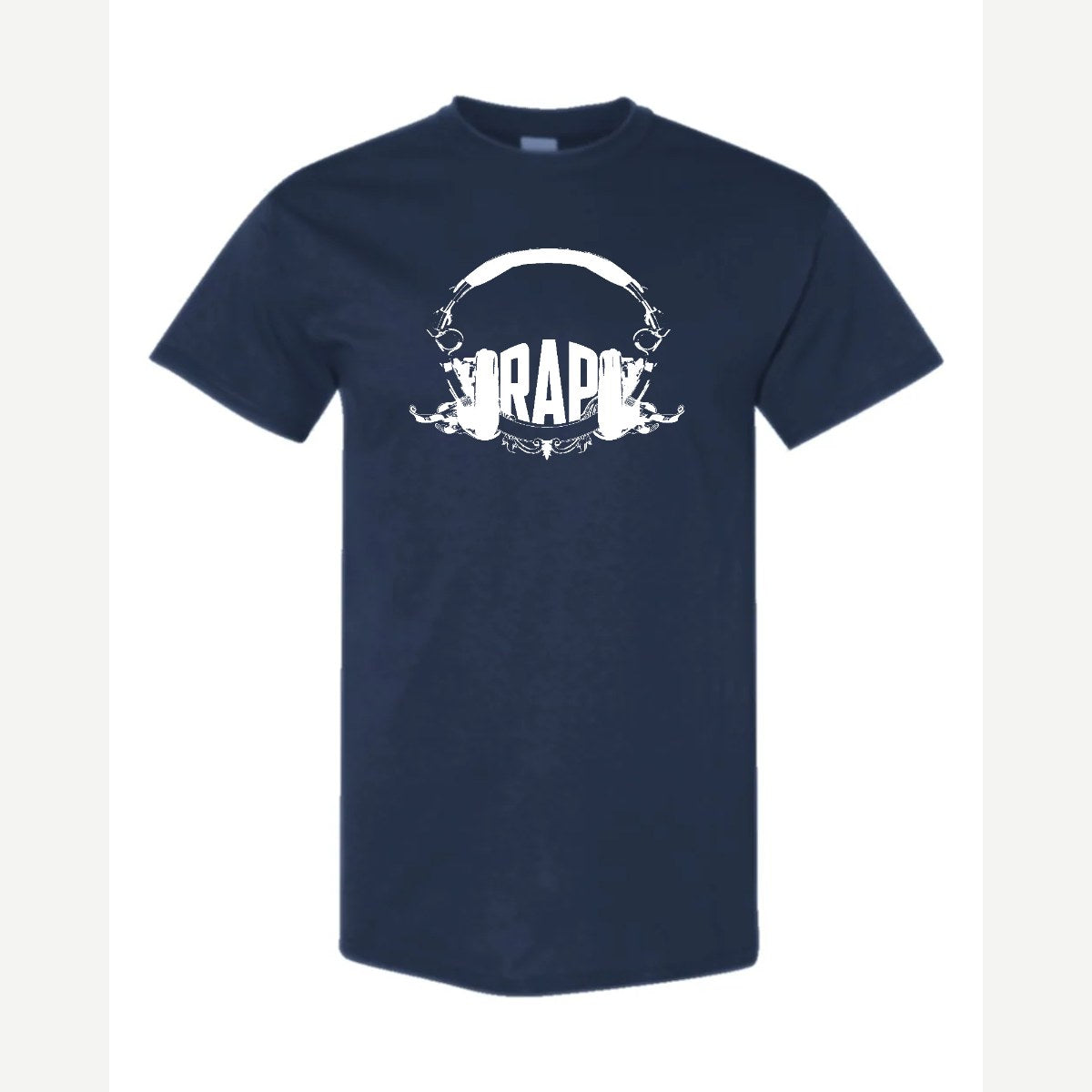 RAP (Headphones) — Classic Tee / Navy