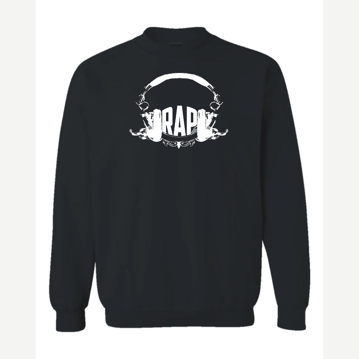RAP (Headphones) — Crewneck Sweatshirt / Black