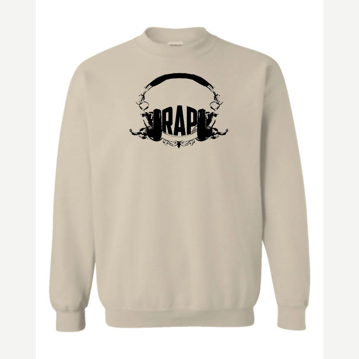 RAP (Headphones) — Crewneck Sweatshirt / Sand