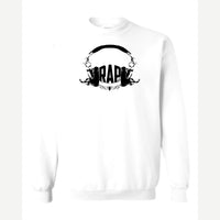 RAP (Headphones) — Crewneck Sweatshirt / White