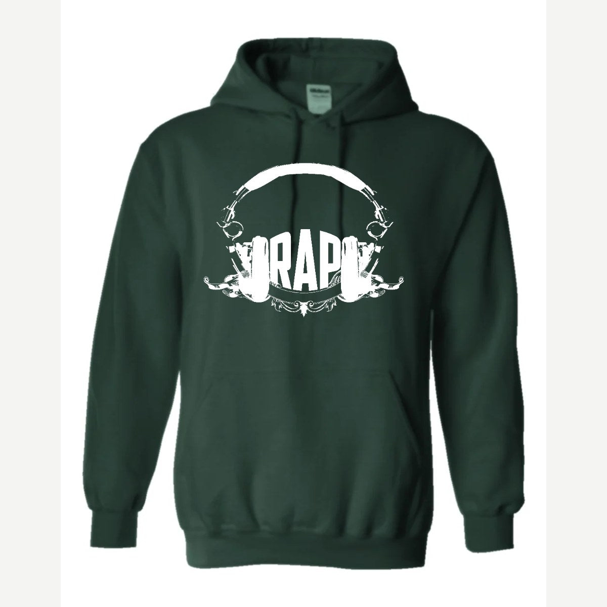 RAP (Headphones) — Hoodie / Forest Green