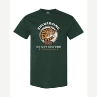Recharging Do Not Disturb Cat — Classic Tee / Forest Green