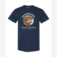 Recharging Do Not Disturb Cat — Classic Tee / Navy
