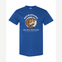 Recharging Do Not Disturb Cat — Classic Tee / Royal