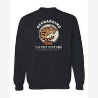 Recharging Do Not Disturb Cat — Crewneck Sweatshirt / Black