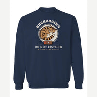 Recharging Do Not Disturb Cat — Crewneck Sweatshirt / Navy