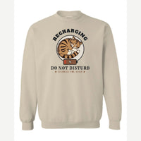 Recharging Do Not Disturb Cat — Crewneck Sweatshirt / Sand