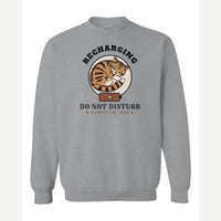 Recharging Do Not Disturb Cat — Crewneck Sweatshirt / Sport Grey