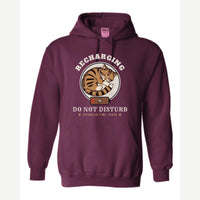 Recharging Do Not Disturb Cat — Hoodie / Maroon