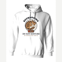 Recharging Do Not Disturb Cat — Hoodie / White