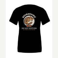 Recharging Do Not Disturb Cat — Premium Tee / Black