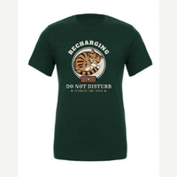 Recharging Do Not Disturb Cat — Premium Tee / Forest