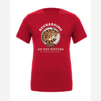 Recharging Do Not Disturb Cat — Premium Tee / Red