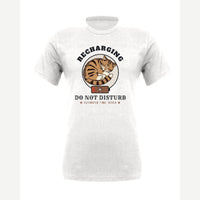 Recharging Do Not Disturb Cat — Premium Tee / White