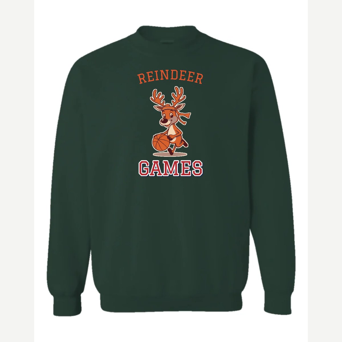 Reindeer Games — Crewneck Sweatshirt / Forest Green