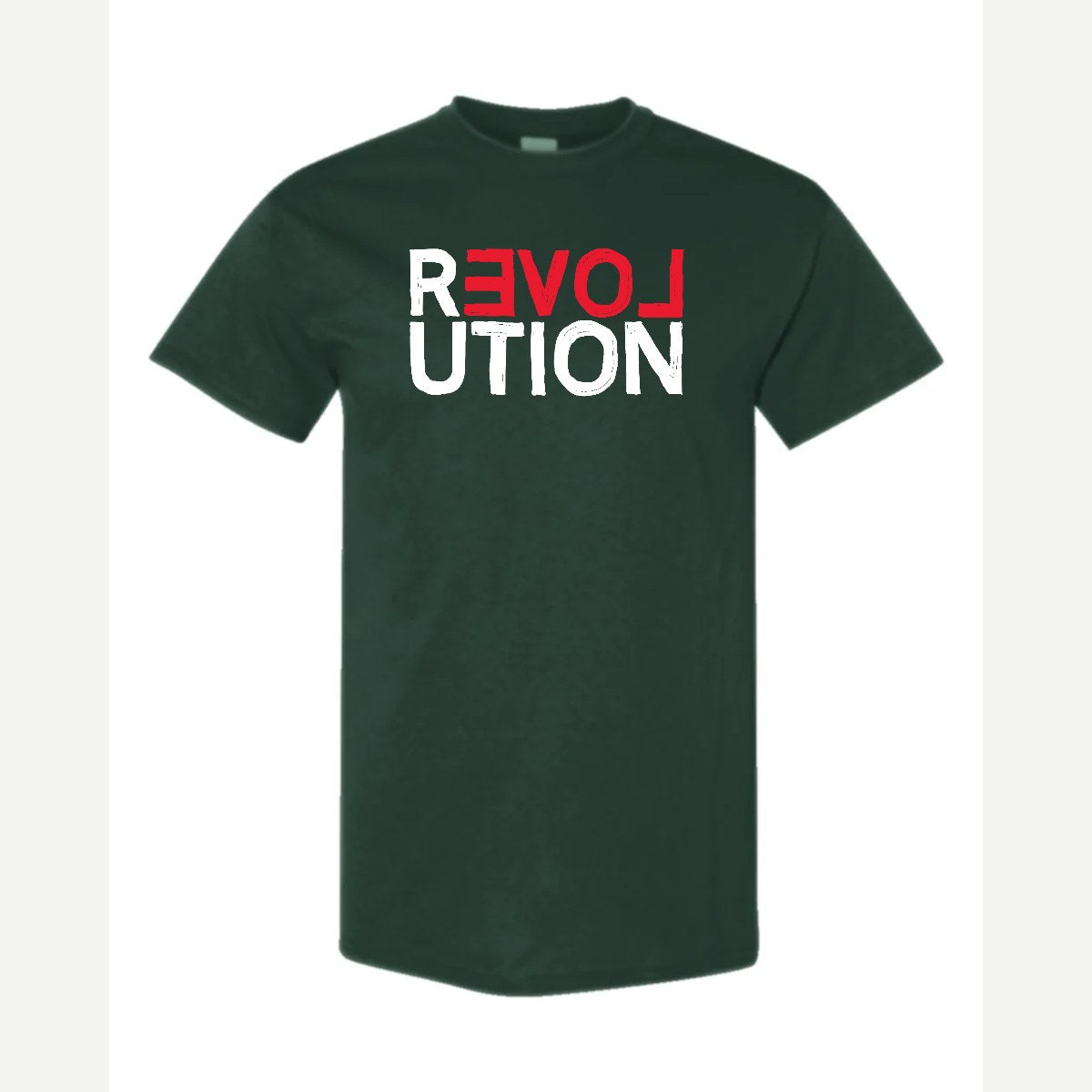 REVOLUTION (Love) — Classic Tee / Forest Green