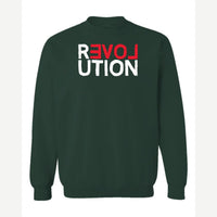 REVOLUTION (Love) — Crewneck Sweatshirt / Forest Green