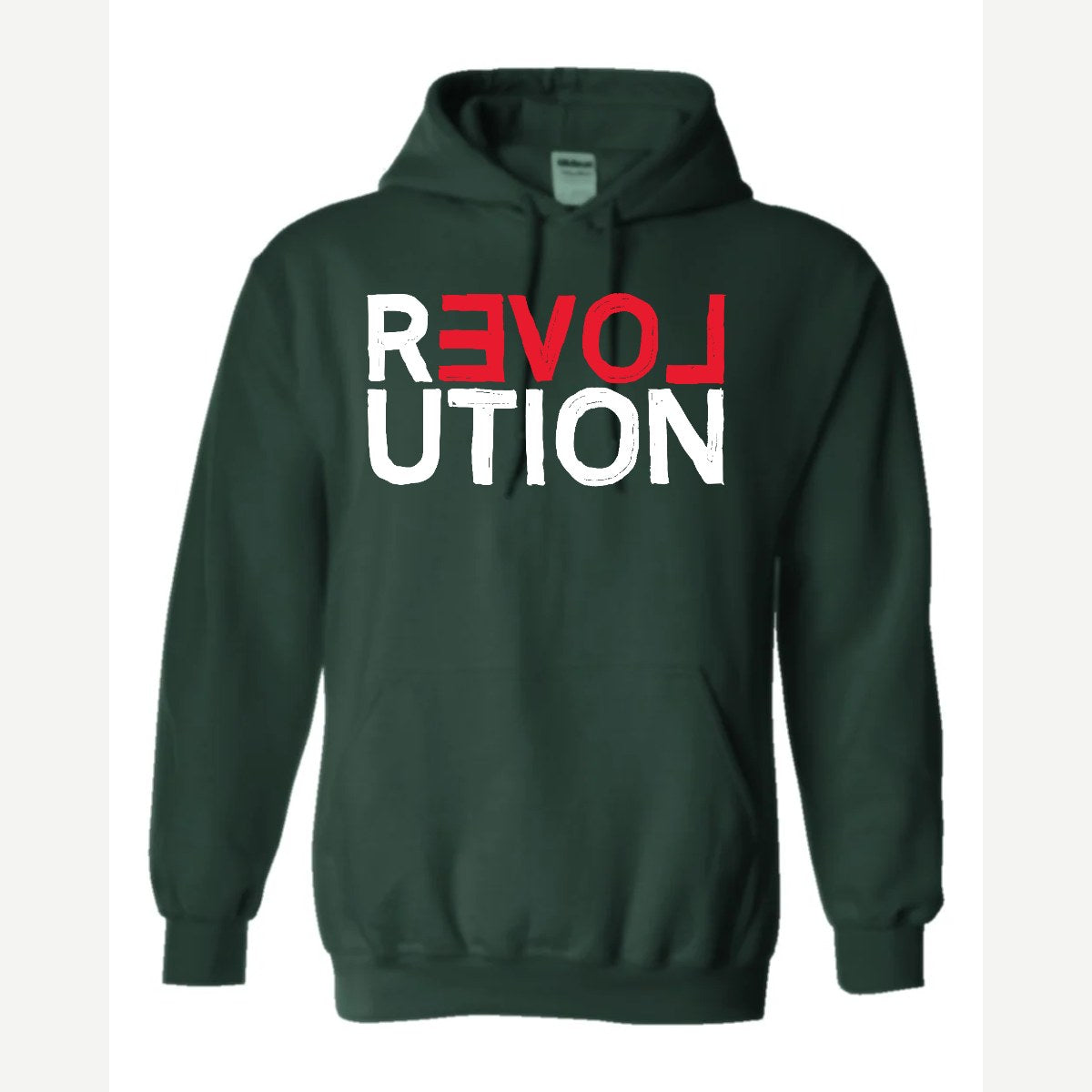 REVOLUTION (Love) — Hoodie / Forest Green