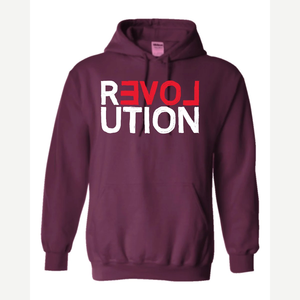 REVOLUTION (Love) — Hoodie / Maroon