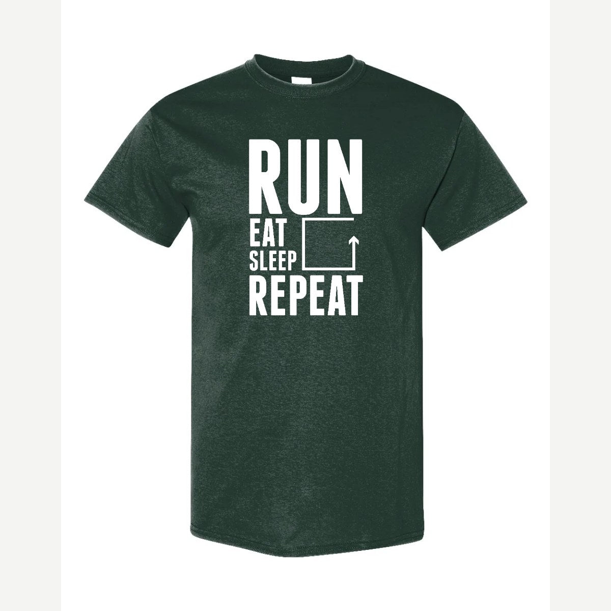 Run Eat Sleep Repeat — Classic Tee / Forest Green