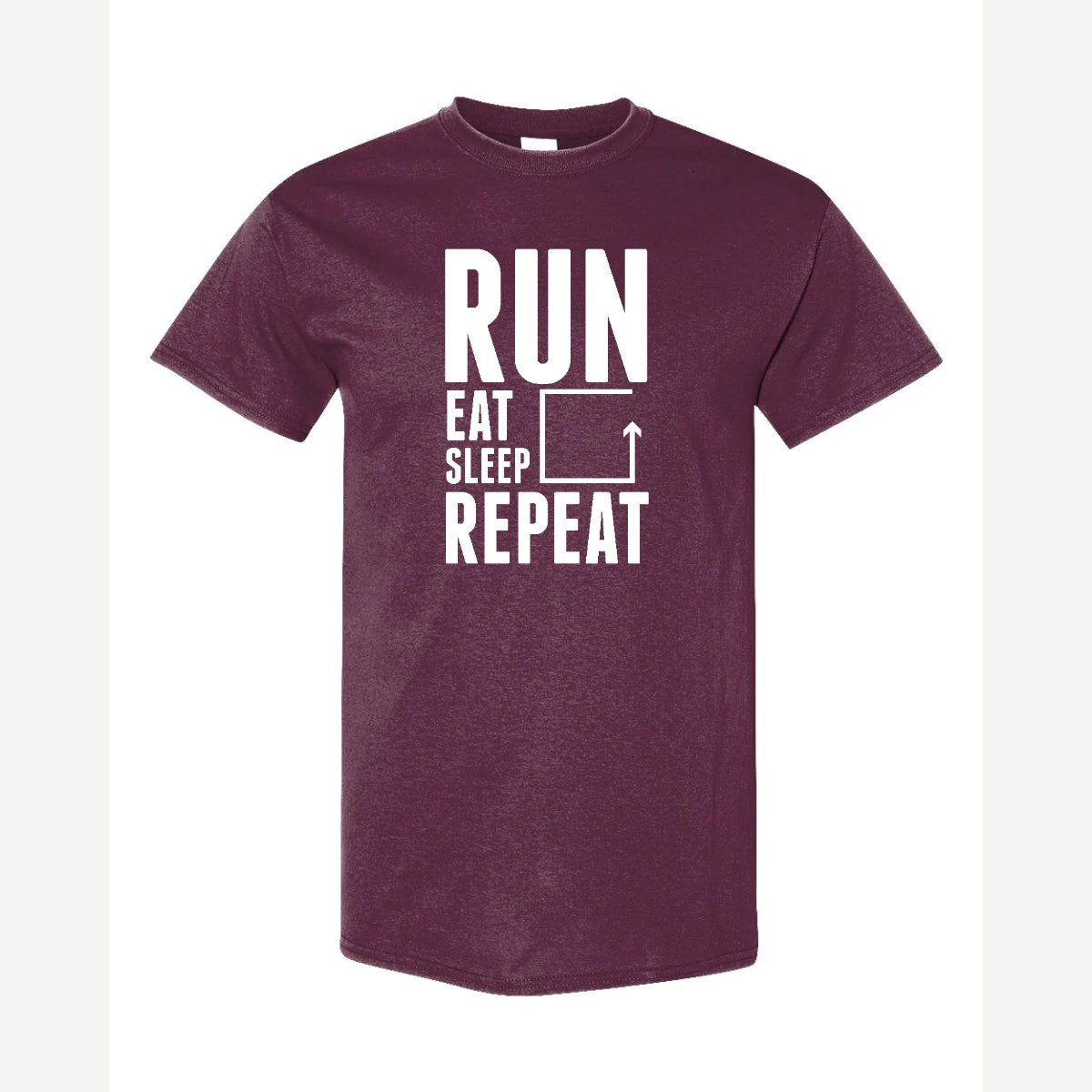 Run Eat Sleep Repeat — Classic Tee / Maroon