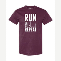 Run Eat Sleep Repeat — Classic Tee / Maroon