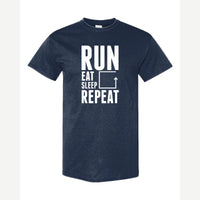 Run Eat Sleep Repeat — Classic Tee / Navy