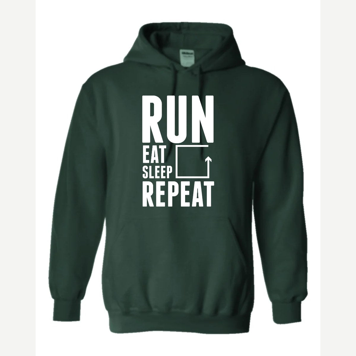 Run Eat Sleep Repeat — Hoodie / Forest Green