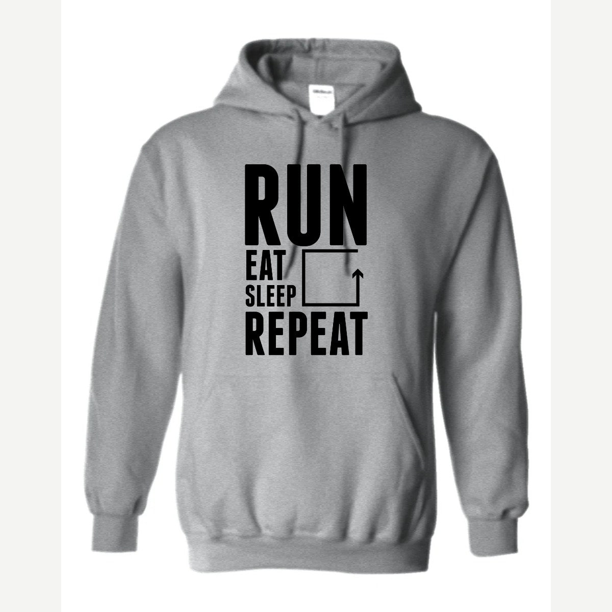 Run Eat Sleep Repeat — Hoodie / Sport Grey