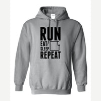Run Eat Sleep Repeat — Hoodie / Sport Grey