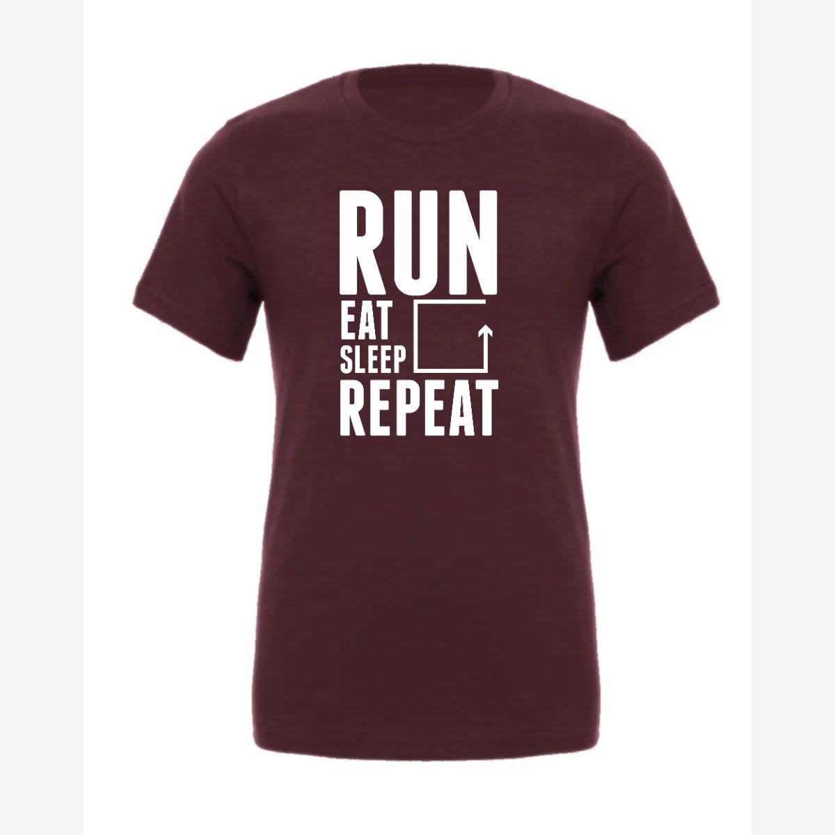 Run Eat Sleep Repeat — Premium Tee / Maroon