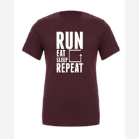 Run Eat Sleep Repeat — Premium Tee / Maroon