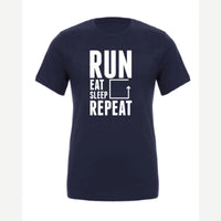 Run Eat Sleep Repeat — Premium Tee / Navy