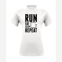Run Eat Sleep Repeat — Premium Tee / White
