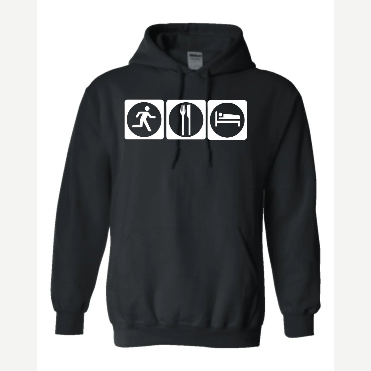 Run, Eat, Sleep — Hoodie / Black