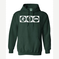 Run, Eat, Sleep — Hoodie / Forest Green