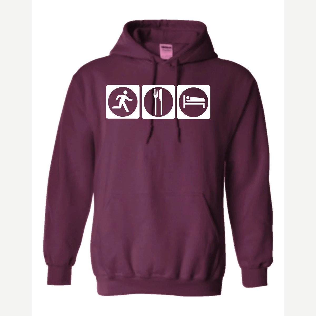 Run, Eat, Sleep — Hoodie / Maroon