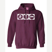 Run, Eat, Sleep — Hoodie / Maroon