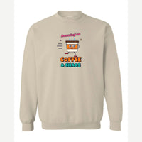 Running on Coffee & Chaos — Crewneck Sweatshirt / Sand