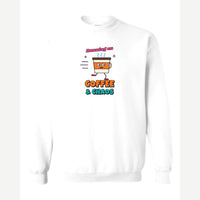 Running on Coffee & Chaos — Crewneck Sweatshirt / White