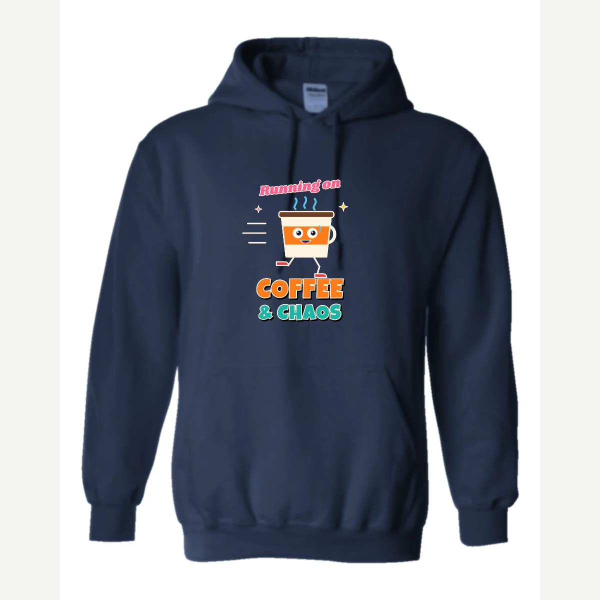 Running on Coffee & Chaos — Hoodie / Navy