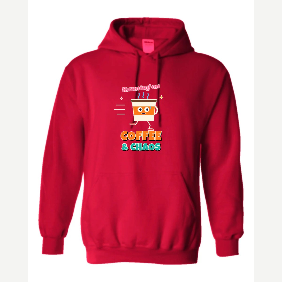 Running on Coffee & Chaos — Hoodie / Red