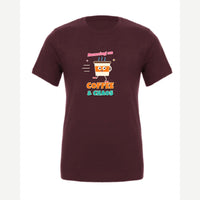 Running on Coffee & Chaos — Premium Tee / Maroon
