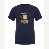Running on Coffee & Chaos — Premium Tee / Navy