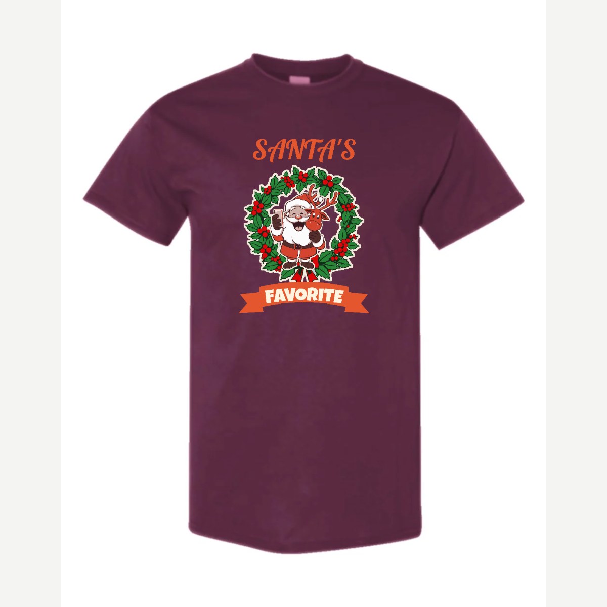 Santa's Favorite — Classic Tee / Maroon
