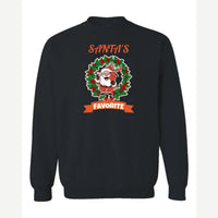 Santa's Favorite — Crewneck Sweatshirt / Black
